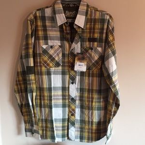 Born Fly Men’s Cotton Plaid Button Front Shirt